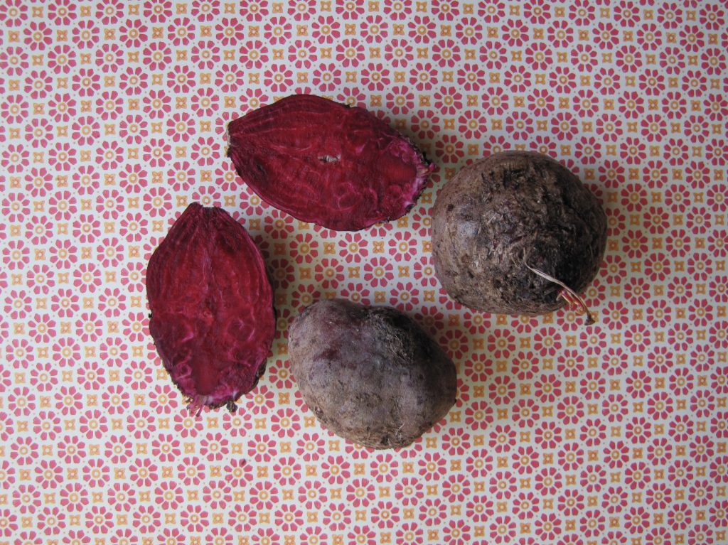 beets whole and cut in half