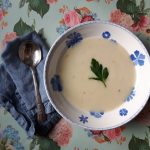 Cauliflower and roasted garlic soup for lunch